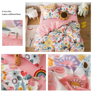 Phim Hoạt Hình Dễ Thương In Không Khí Thấm Tinh Khiết Bông Vỏ Gối Chăn Bộ Đồ Giường Bộ Mát Mẻ Tấm Ga Giường Bộ - Product Image 6