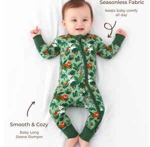 Custom Animal Print Bamboo <strong>Baby</strong> Pajamas Onesie <strong>Winter</strong> Organic Cotton Boy <strong>Clothes</strong> Wholesale Soft 2-Way Zipper <strong>Baby</strong> Rompers - Product Image 6