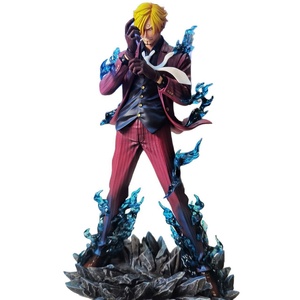 One Pieced TH Sanji Burning <b>Blood</b> Anime Figure GK Model Pirate Crew Flame Effect Decor Character Statue - Product Image 5