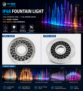 IP68สแตนเลส316L 120W อุณหภูมิสี2700-6000K รับประกัน3ปีไฟน้ำพุ24V ใต้น้ำ DMX 512 LED - Product Image 1