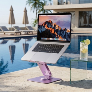 <span class=keywords><strong>Support</strong></span> d'ordinateur <span class=keywords><strong>portable</strong></span> rotatif à 360° en alliage d'aluminium, réglable en hauteur, pivotant, pliable, <span class=keywords><strong>portable</strong></span> et <span class=keywords><strong>ventilé</strong></span> pour bureau - Product Image 1