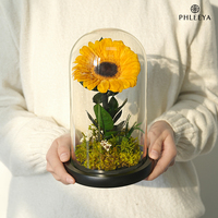 Meilleure Vente 2026 : Décoration d'Anniversaire et Arrangements Floraux de Mariage avec Tournesols Stabilisés sous Cloche en Verre