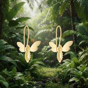 Elegant <b>Bee</b> Drop Earrings Gold Tone Honeybee Design Lightweight Nature Inspired Fashion Jewelry for Women - Product Image 1