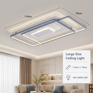 Modern Geometric Acrylic Iron Led Flush Mount <b>Ceiling</b> <b>Light</b> <b>Remote</b> Dimmable Tri Color High Power Living Room Bedroom - Product Image 3