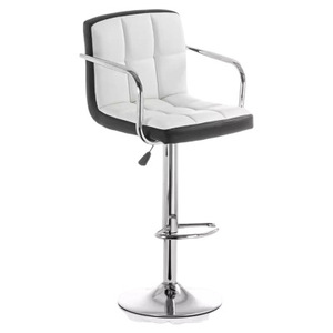 Sgabello da <span class=keywords><strong>Bar</strong></span> Moderno in Pelle Regolabile in Altezza con Schienale e Braccioli Girevole per Uso Domestico e Commerciale - Sedia da <span class=keywords><strong>Bar</strong></span> per Bancone - Product Image 1