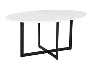 Meilleur prix pour les plus recherchés Luna Table basse ovale en marbre blanc Base en fer pour bureau à domicile Meubles de salon - Product Image 3