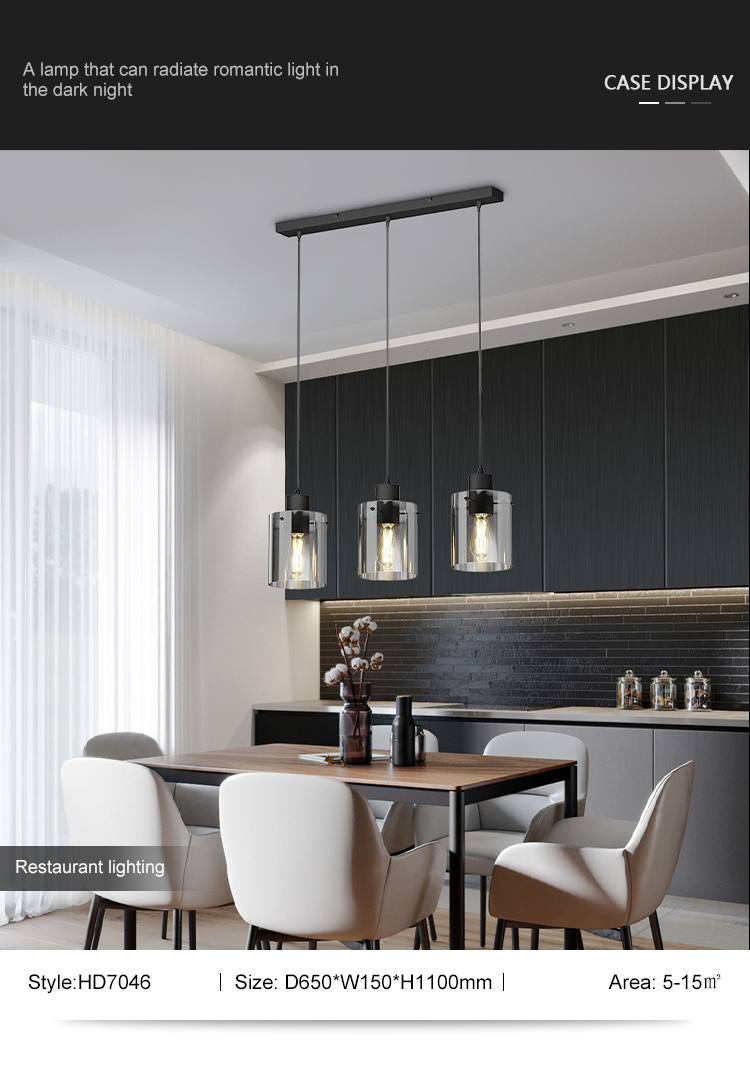 Wholesale price Decoration kitchen Modern Hanging clear glass  Pendant Light