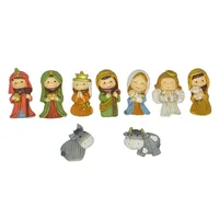 어머니 마리아와 아기 예수 천사 수지 공예 12 조각 출생 세트 동상 입상 자석 도매 수제 크리스마스 선물