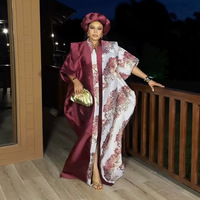 Robes africaines grande taille pour femmes, vêtements amples à manches courtes, robe imprimée Boubou Femme Dashiki avec foulard