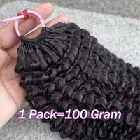 Nouvelles extensions de cheveux humains en micro-anneaux à crocheter pour tresses, plumes, tresses sans nœuds, paquet de cheveux humains sans trame