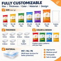 Sacs d'emballage personnalisés en plastique mat de qualité alimentaire, refermables avec fermeture éclair, pour riz et céréales, 1kg 2kg, thermoscellables