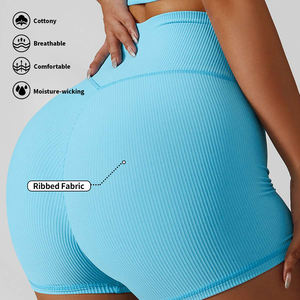 Pantalones cortos de ciclismo para mujer, Shorts de cintura alta con realce de trasero, para entrenamiento, gimnasio, Fitness, Yoga - Product Image 3