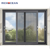 Ventanas Corredizas de Aluminio Modernas Insonorizadas RICHOCEAN, Ventana de Seguridad con Doble Vidrio Bajo Emisivo y Mosquitera