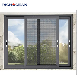 RICHOCEAN Modern Soundproof Aluminum Sliding windows Low-E Double Glazed <strong>Security</strong> Window with Mosquito Net - Product Image 4