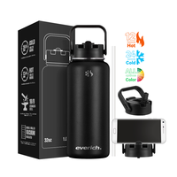 Bouteille d'eau isotherme personnalisée en acier inoxydable, gourde sous vide à double paroi, 32 oz