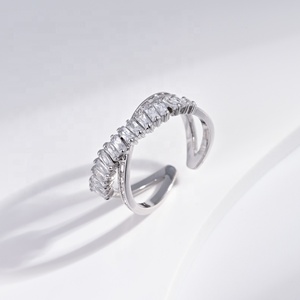 wholesale brass round zirconia Adjustable Unisex <b>ring</b> Modern Prong Setting natural stone wedding <b>dainty</b> ladies copper <b>rings</b> - Product Image 4