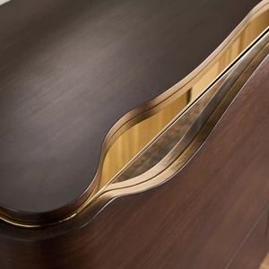 <span class=keywords><strong>Commode</strong></span> moderne avec miroir en bois massif, bords arrondis et incurvés avec accents dorés, textures superposées et forme ondulée - Product Image 4
