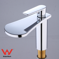 Robinet de lavabo de salle de bain moderne en acier inoxydable chromé certifié WaterMark, sans plomb, à poignée unique, à montage sur comptoir, avec garantie de 5 ans