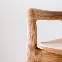 Vente en gros Tabouret de bar moderne de luxe en bois Chaises de bar en bois massif et acier avec dossier