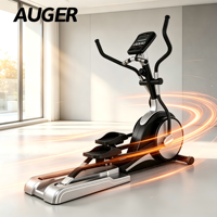 Appareil elliptique commercial AUGER, cross-trainer à double rail avec moniteur de fréquence cardiaque et pédales larges antidérapantes AUGER