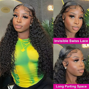 Proveedor de pelucas de cabello humano con encaje frontal de onda de agua 12A, pelucas rizadas frontales negras naturales de cabello crudo brasileño virgen para mujeres negras - Product Image 3