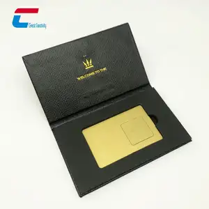 Luxury Custom LOGO Brand Printing Metal Credit Card Box Gift Package With Gold Or Silver Foil Printing For Metal Card