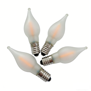 Ampoule LED style bougie E10, boîtier givré, filament LED, 14-55V, 0.2W, ampoule décorative pour bougeoir <span class=keywords><strong>de</strong></span> <span class=keywords><strong>Noël</strong></span> - Product Image 1