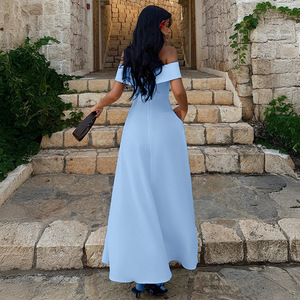princess polly baby blue dress Blue Leopard Printed Satin Midi Dress – Needs No Label main image 0