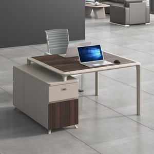 Mesa de Oficina Doble para Dos Personas, Moderna, para Espacios Abiertos, Estación de Trabajo Compartida, Muebles de Oficina de Madera - Product Image 2
