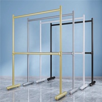 Nordique moderne métal Double barre pliant vêtements tige de suspension audacieux Double couche sol levage sec support Simple nordique salon