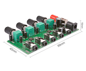 Carte de mixage audio stéréo 4 canaux Lecteur Amplificateur de <span class=keywords><strong>casque</strong></span> Carte de mixage <span class=keywords><strong>DIY</strong></span> NJM3414 Quatre entrées Une sortie AU-401 - Product Image 4