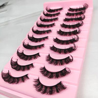 QL099 bande russe cils faux cils faux vison 13mm D C curl clin d'oeil extensions de cils ailés volume russe cils naturels