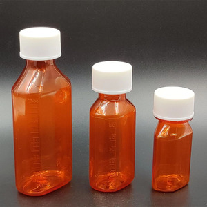 Vente en gros 1oz 2oz 4oz Conteneur pour animaux de compagnie Bouteille de sirop contre la toux Bouteille orale liquide ambré Récipient en plastique - Product Image 6