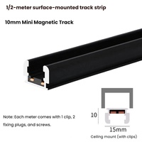Mini spot LED magnétique sur rail 10 mm, 24 V, pour vitrine de musée et de bijouterie, avec grille pliable