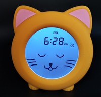 Nouvelle horloge d'entraînement de sommeil de chat en Silicone 2022, horloge d'entraînement de réveil Rechargeable pour enfants avec alarme