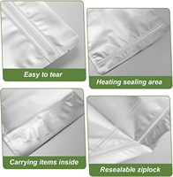 Sacs refermables en aluminium et plastique PE recyclables, résistants à l'humidité, personnalisés par le fabricant, pour l'emballage et le stockage alimentaire, avec fenêtre transparente