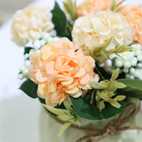 Petites fleurs artificielles en céramique en pot pour la décoration de la maison, chambre, bureau, salon - Occasions spéciales : Fête des Mères, Noël et Mariages