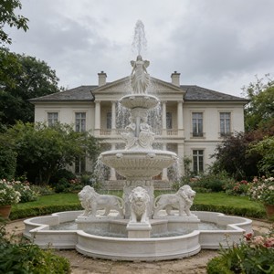<span class=keywords><strong>Fontaine</strong></span> d'<span class=keywords><strong>eau</strong></span> en marbre de luxe sculptée à la main, grande taille, pour l'extérieur, avec statues de lions, pour la décoration de châteaux européens - Product Image 3