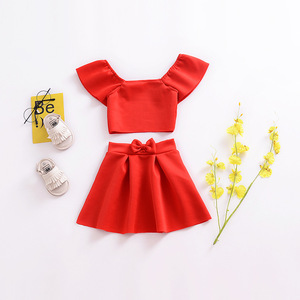 Vente en gros de vêtements pour enfants, nouveaux modèles, ensembles de vêtements, chemises rouges et ensembles de robes rouges chinoises - Product Image 1