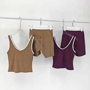 Vêtements <span class=keywords><strong>de</strong></span> <span class=keywords><strong>sport</strong></span> Pilates <span class=keywords><strong>de</strong></span> haute qualité, respirants, pour la gym et le fitness, ensemble <span class=keywords><strong>de</strong></span> yoga avec taille croisée - Product Image 4