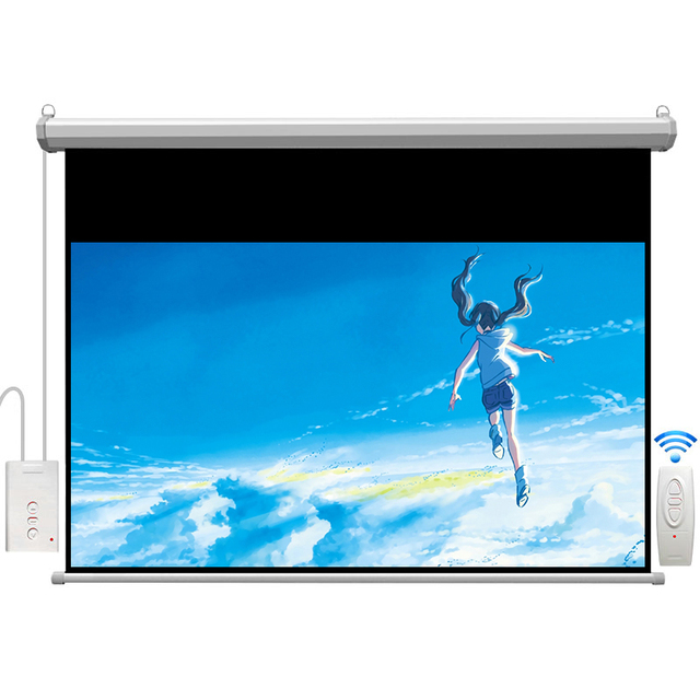 16:9 100 Inches Electric Screen for Projector Curtains Motorized for All LED LCD DLP Laser Projector Screen