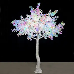 Wholesale Outdoor Garden landscape decoration 13ft white RGB ornament large luminous LED flower tree light artificial plant