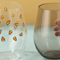 Verre à vin sans pied en plastique acrylique de qualité alimentaire, épaissi, grande capacité (500-560 ml), design minimaliste moderne, couleur unie
