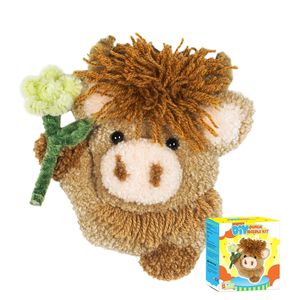 Kit de feutrage à l'aiguille DIY - Pendentif adorable vache des Highlands - Idéal pour débutants avec tutoriel vidéo, ensemble de fabrication de porte-clés animaux faits main - Product Image 5