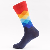Personnalisé Hommes Unisexe Décontracté Classique Coton Crew Chaussette Nouveauté Conception Drôle À Motifs Robe Colorée Chaussettes