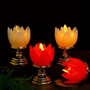 Élégante Lampe Lotus à Piles, Lumière Décorative en Forme de Fleur pour Centre de Table de Mariage, Spa, Maison, Décoration d'Autel - Product Image 2
