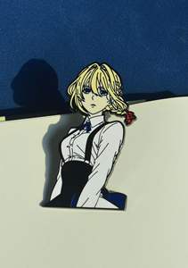 หมุดโลหะเคลือบเงาคุณภาพสูง6ซม. หมุดอะนิเมะสีม่วงของ <span class=keywords><strong>evergarden</strong></span> สำหรับแฟนๆอะนิเมะเป็นของขวัญงานฝีมือโลหะ - Product Image 2