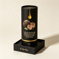 Cylindre en papier spécial sur mesure pour huile de truffe et vinaigre balsamique de luxe avec logo de marque personnalisé et plateau intégré