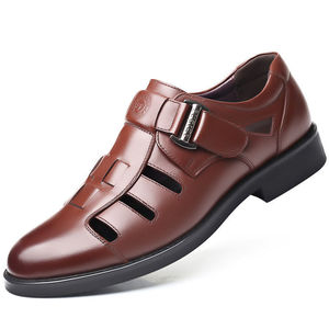 Summer Breathable Closed Toe Hollow Leather Sandals Casual Elderly Dad Shoes <b>Dropshipping</b> Available - Product Image 4