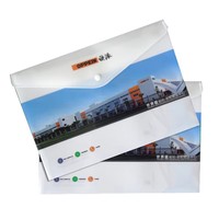 Porte-documents transparent en PP avec bouton en plastique, adapté aux papiers A5, logo personnalisé, porte-documents extensible avec fermeture à pression, porte-documents en plastique A4